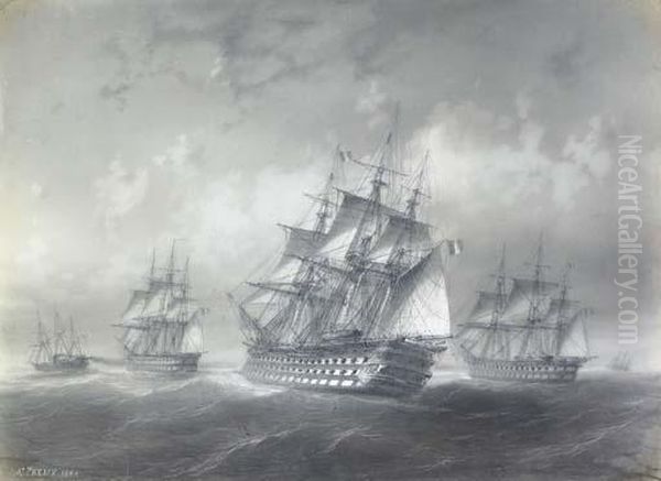 A French Sqadron Off Shore - view 1