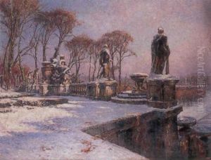 Parc De St. Cloud In The Snow by Paul Leon Frequenez