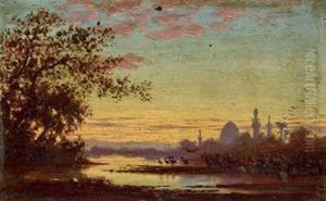 Coucher De Soleil A Siout, Haute Egypte by Ch. Theodore, Bey Frere
