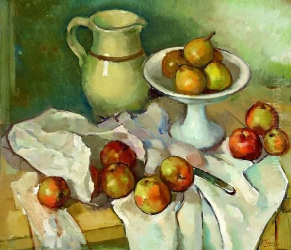 Stilleven Met Witte Schaal En Fruit - view 1