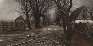 Geese On A Country Lane by Victor Freudemann