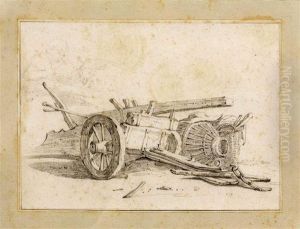Study Of A Peasant Cart With Baskets