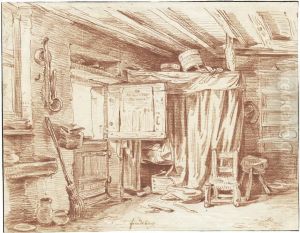 Bauerliches Interieur Mit Alkoven by Sigismond Freudenberger