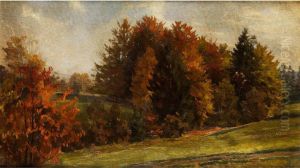 Herbstliche Baumlandschaft by Fritz Freund
