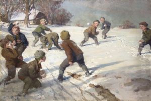 The Snowball Fight by Fritz Freund