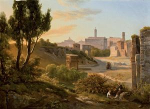 Vue Du Forum Romain, Des Promeneurs Au Premier Plan