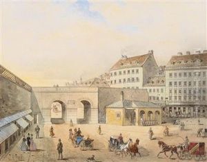 "ansicht Des Rothenthurm Thores Von Der Stadtseite Aus" by Johann Wilhelm Frey
