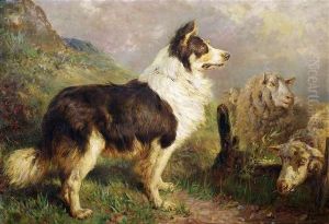 A Herding Dog With Sheep.