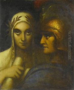 Clio, Muse Of History, With Warrior by Adolf Frey-Moock