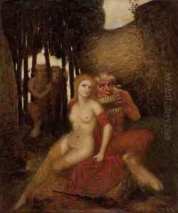 Pan, Satyr Und Nymphe: Die Werbung by Adolf Frey-Moock