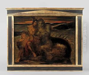 Der Weissagende Meergreis Proteus Mit Perseus by Adolf Frey-Moock