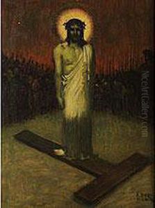 Christus Auf Dem Einem Kreuzbalken Stehend by Adolf Frey-Moock