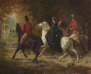 Ausritt Im Park. by Conrad Freyberg