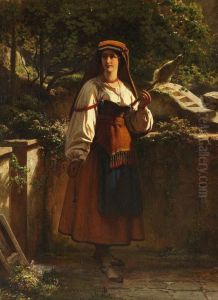 Romische Spinnerin In Tracht