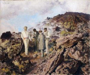 Guide Et Promeneurs Sur Les Pentes Du Vesuve
