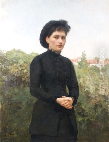 Portrait De Jeune Femme Sur Fond Depaysage - view 1