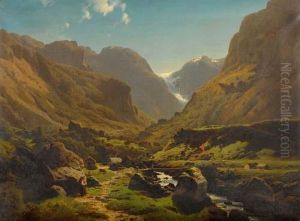 Berglandschaft. 1855. by Joachim Frich
