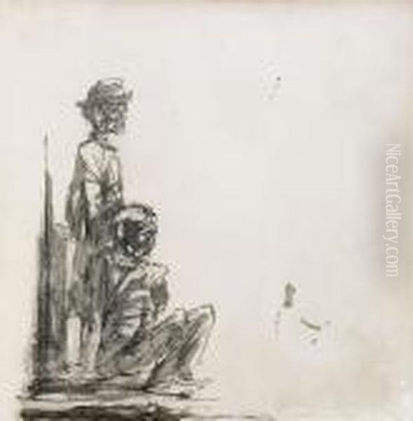 En Staende Och En Sittande Figur - view 1