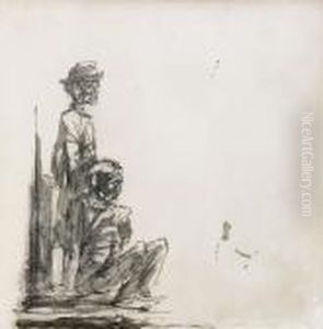 En Staende Och En Sittande Figur by Axel Fridell