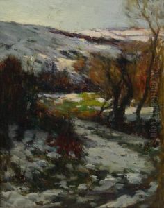 Moorland Valley With A Covering Of Snow by Arthur A. Friedenson