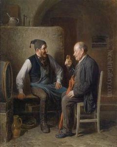 The Wine Tasting by Friedrich V. Malheim Friedlaender