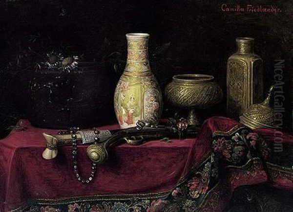 Orientalisches Stilleben Mit Steinschlosspistole,
Kukri,
Satsuma-vase - view 1