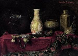 Orientalisches Stilleben Mit Steinschlosspistole,
Kukri,
Satsuma-vase by Camilla Friedlander