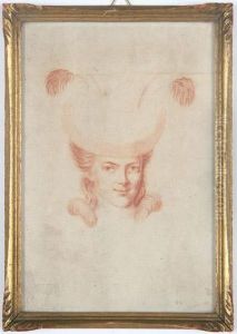 Portrat Einer Vornehmen Dame Mit Hut by Johann Friedrich Dryander
