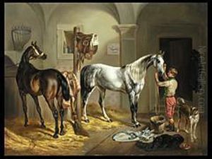 Im Pferdestall by Gustav Adolf Friedrich