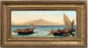 Fischerboote Im Golf Von Syrakus by Nerly Friedrich Paul