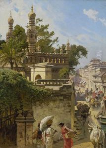 Indische Strasenszene by Woldemar Friedrich