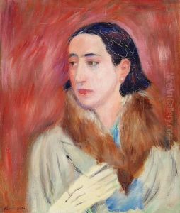 Bildnis Einer Dame Mit Pelzkragen by Fritz Friedrichs