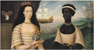 Portrait Of The Princess Of Zanzibar With An African Attendant