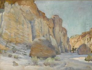 Palisades In Hidden Springs Canyon by Charles Arthur Fries