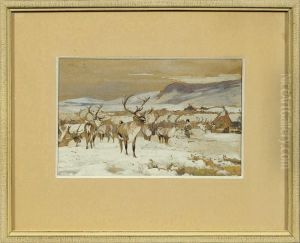 Winterlichessamen-lager Mit Rentieren by Richard Friese