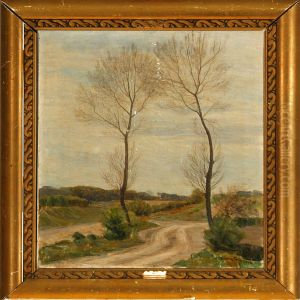 A Road In An Autumnlandscape by Achton Friis