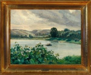 A Danish Summer Landscape By A Lake
