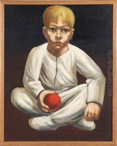 Seated Boy With Red Ball