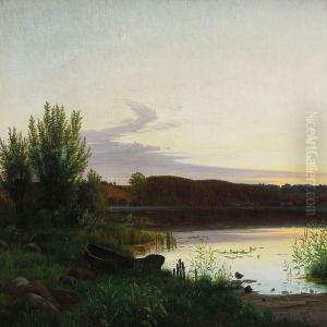 "sildig Sommeraften Ved En S , Motiv Fra Tadse M ller Ved Sor "