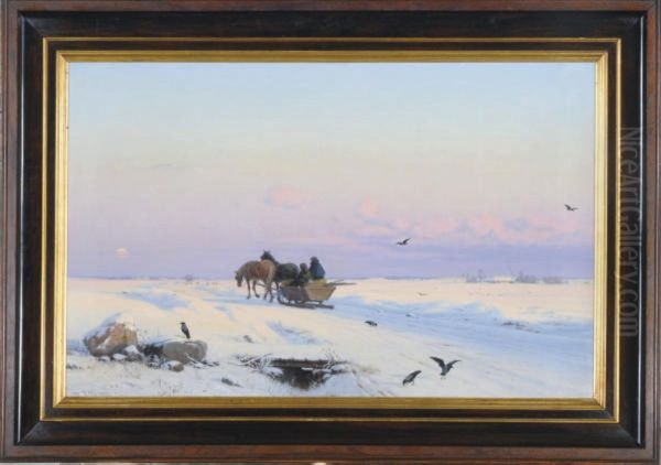 Sledding In A Winter Landscape - view 1