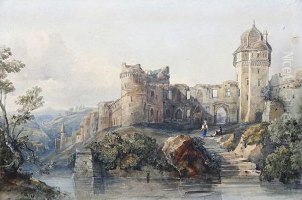 Castle Ruins By A River - view 1