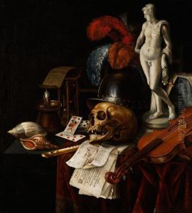 Vanitasstilleben Mit Schadel Undspielkarten by Jan Fris