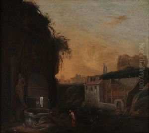 Paesaggio Romano Con Rebecca Al Pozzo