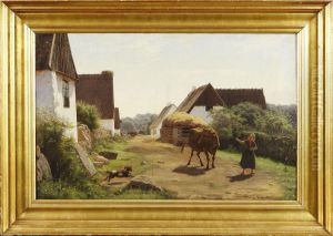 Byscen Med Flicka Och Kreatur by Johan Didrik Frisch