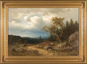 Pejzaz Gorski Z Jezdzcem by Heinrich Ludwig Frische