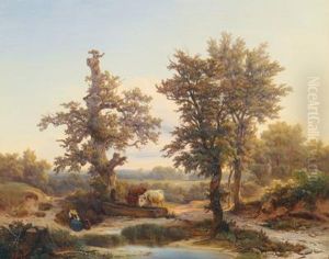 Idyllische Landschaft Mit Staffage by Melchior Fritsch