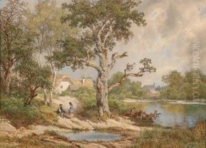 Dorflandschaft Am Teich by Melchior Fritsch
