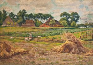 Heuernte Auf Dem Hof by Wilhelm Fritzel