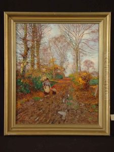 Reisigsammlerin Mit Kind by Wilhelm Fritzel