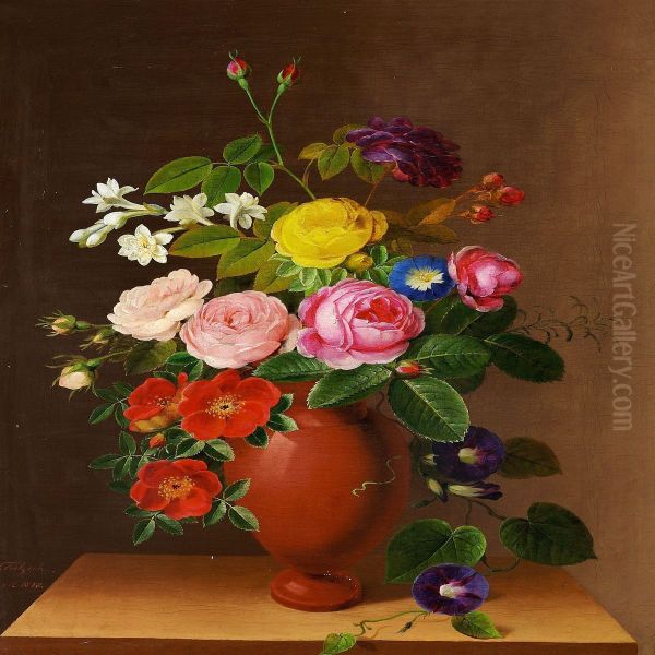 A Bunch Of Roses And Bindweed - view 1